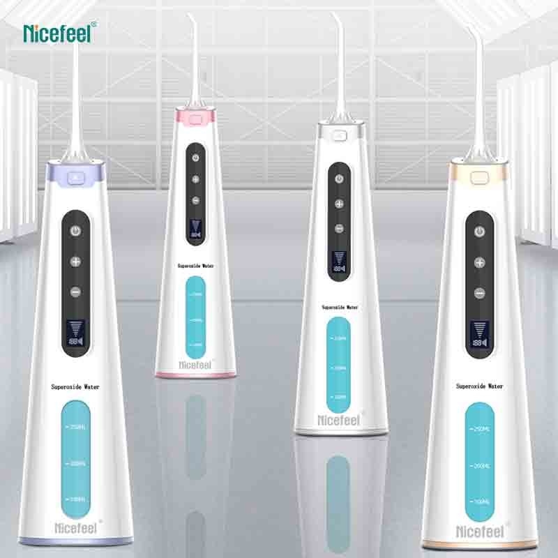 ओरल केयर के लिए 1600mAh नाइसफिल सुपरऑक्साइड वाटर फ्लॉसर ओरल इरिगेटर